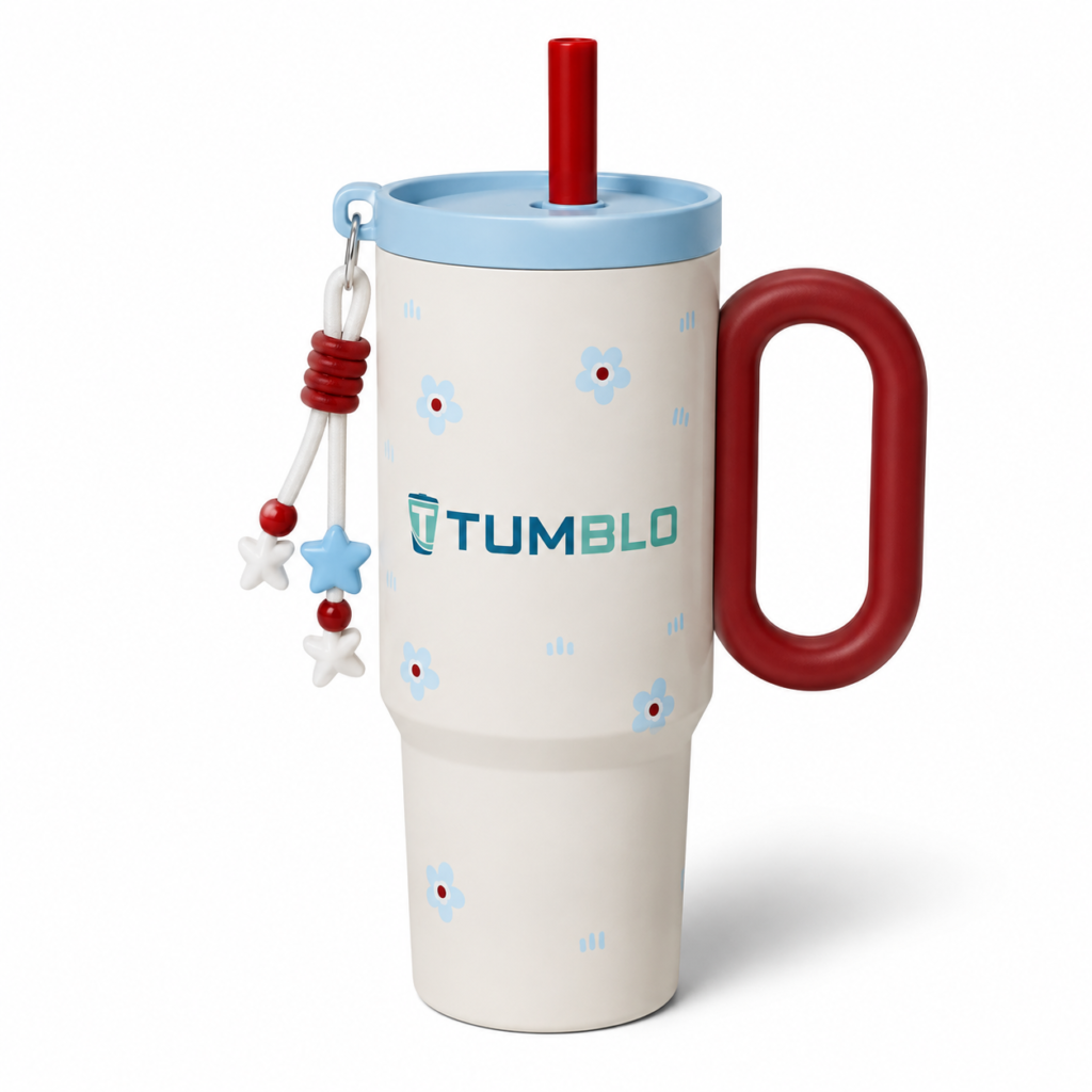 Tumbler with Handle and Straw